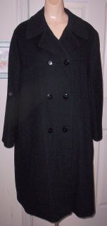 Womens Loring by Forstmann Black Vintage 80s Wool Coat Size Large