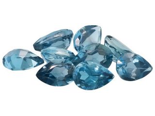  6x4mm Pear Shape London Blue Natural Topaz Loose Gemstone Parcel JTV