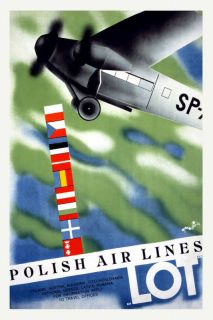 Vintage Travel Poster Lot Polish Air Lines Traveuro