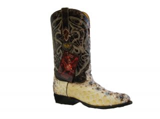 Los Altos Mens Natural Full Quill Ostrich Western Boot 990349 Size 9