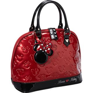 Loungefly Minnie Mouse Red Black Patent Embossed Bag