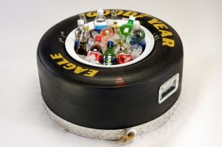 NASCAR Tire Beverage Ice Cooler Actual NASCAR Used Tire