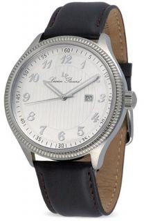 Lucien Piccard Swiss Sapphire Crystal Leather Watch New