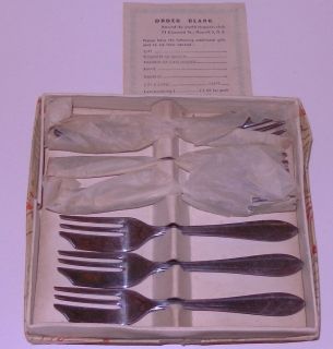 Vintage 1930s Set 6 Pastry Forks Loxley Pattern Sheffield England New
