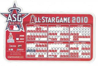 2010 Los Angeles Angels of Anaheim All Star Game Magnet Schedule Angel