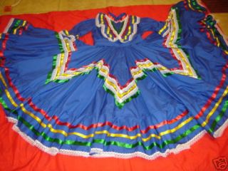 Girl Mexican Ballet Folklorico Dress Jalisco 8 10 New