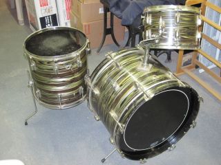 Vintage 1968 Ludwig Standard Drum Set 3 piece RARE Avocado Strata
