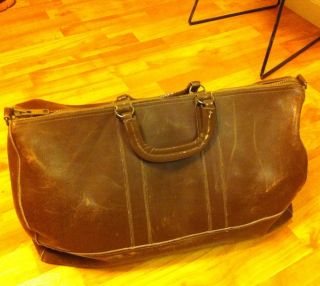 Bean Maine USA Vintage Distressed Leather Tote Bag Hunting Duffle