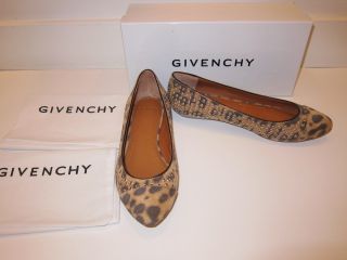 Givenchy Suede Leopard Grommet Ballet Flat Sz 37