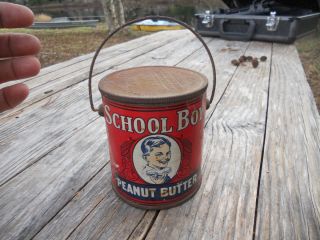 Vintage School Boy Peanut Butter Tin