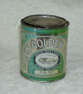 Old Lyles Golden Syrup Tin 2 lb Abram Lyle Sons Sugar Refiners
