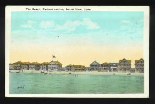 Sound View Old Lyme Ct Beach Cottages Along Shore Post Card Used 1931