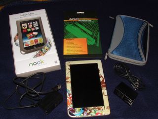 AND NOBLE NOOK TABLET BUNDLE 16GB W MEDGE M EDGE CASE EXTRAS MUST SEE