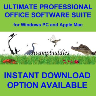 Office Programs Suite Software CD PC & Mac Word Processor Graphics