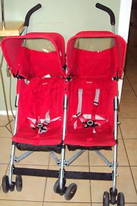 Maclaren Double Twin Triumph Red Stroller