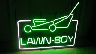 Vintage New Old Stock Lawn Boy Neon Dealership Sign