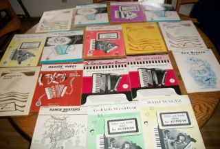 17 Pcs Vintage Accordion Sheet Music Lot 2