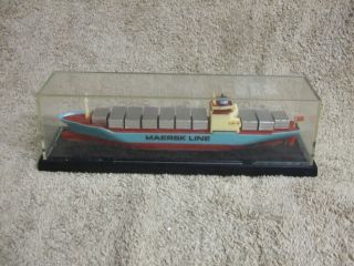 Vintage Maersk Line Cargo SHIP Model in Plastic Case