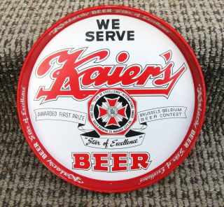 Kaiers Beer 12 inch Metal Tin Litho Tray Mahanoy City PA