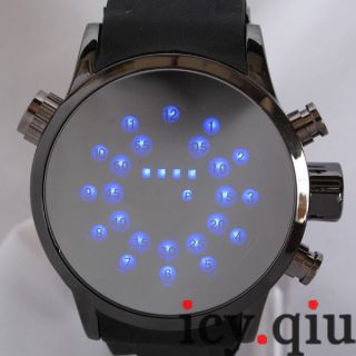 Cool Magic Mirror Circle LED Dial Digital Watch Gift Idea for Men Boy