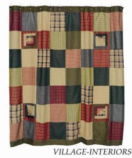 Victorian Heart Patchwork Tea Cabin Cotton Shower Curtain
