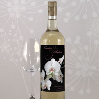 24 Classic Orchid Wine Bottle Wedding Favor Labels