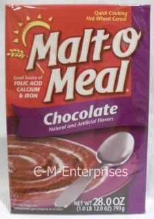 Malt O Meal Chocolate Hot Wheat Cereal 28 Oz
