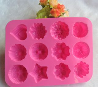 Muffin Sweet Candy Jelly Ice Silicone Mould Mold Baking Pan Tray Mak