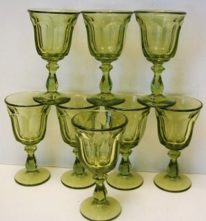  Glass Verde Green 341 Old Williamsburg 4 Oz Cordial Juice Goblets