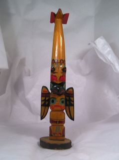 Wonderful Old Vintage Signed Native American Totem Pole G23