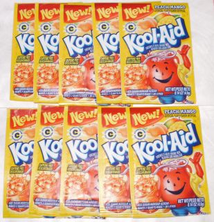 10 packets of KOOL AID drink mix NEW PEACH MANGO flavor, TEN pack