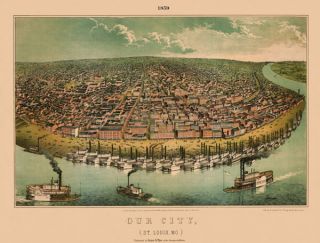 Panoramic Maps St Louis Missouri MO Panoramic Map 1859