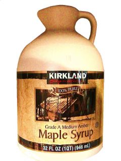 100 Pure Maple Syrup 32oz 1 QRT Grade A Kirkland Signature Amber