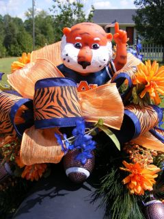 Petal Pushers Auburn Tigers War Eagle Mailbox Swag Wreath Decoration
