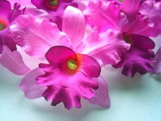 Hawaiian Cattleya Silk Flower heads Artificial Orchid Lot Wedding 3 5