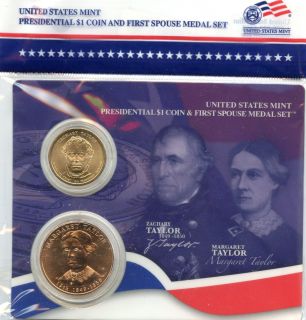 Presidential $1 Coin First Spouse Medal Set Margaret Taylor