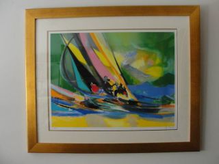 GREAT HOLIDAY GIFT Framed Marcel Mouly Le Coup de Vent SIGNED WITH C O