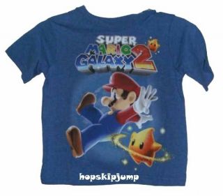 Nintendo Super Mario Bros Galaxy 2 Blue T Shirt Boys M L XL 8 20