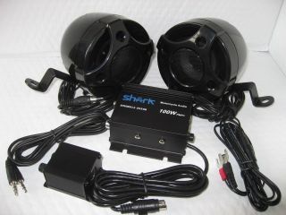 shark shkmsc 202050 motorcycle marine audio system w upgraded speakers
