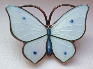 Marius Hammer Sterling Silver Enamel Butterfly Brooch