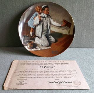 1983 Norman Rockwells The Painter Limited Plate by Edwin M Knowles