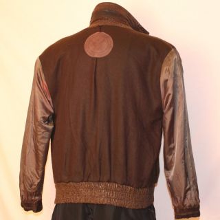 andrew Marc Vintage Mens Dark Brown Jacket Soft Printed Leather