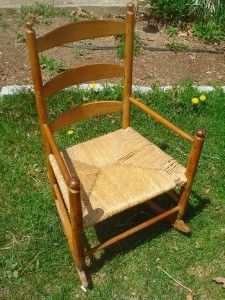 Rocking Chair Petite Shaker Style Rush Seat Oak Maple