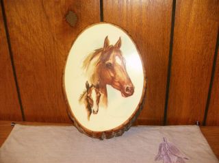 Mare Foal on A Wood Plaque