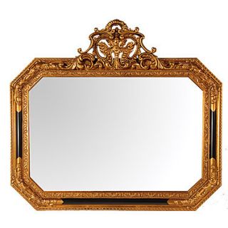 Octagonal Mirror Gold Finish Baroque Style Martelle