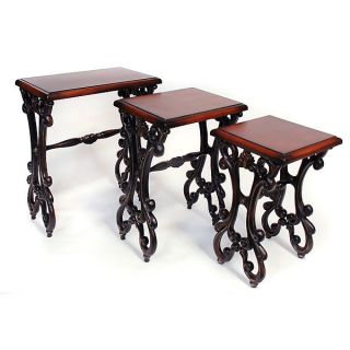 Ticino Nesting Tables Black Hand Finished Martelle New