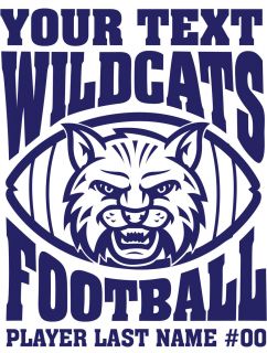 Wildcat Decal Sports Mascot Football Baseball High School Jersey