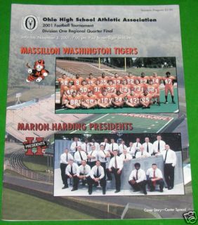 Massillon Oh vs Marion Harding Football Playoff Program