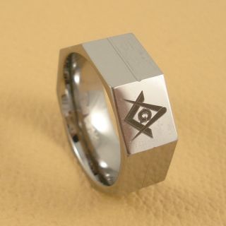 Cool New Tungsten Carbide Masonic Band Ring 8mm L96