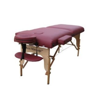 Burgundy PU Portable Massage Table w Free Carry Case U1